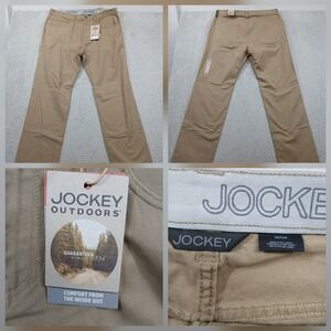 Jockey Outdoors Pants Mens 38x34 Khaki Stretch Casual NWT